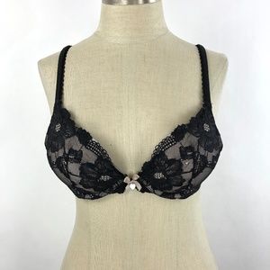 Victorias Secret Women 34B Push-Up Bra Black Lace